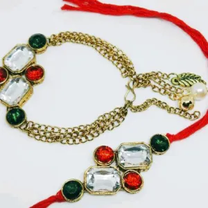 BHAIYA BHABHI RAKHI BEAUTIFUL COUPLE RAKHI BHAIYA BHABHI RAKHI SET  WITH ROLI CHAWAL