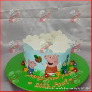 Peppa theme cake