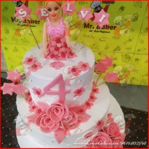 Doll theme 2 tier Cake