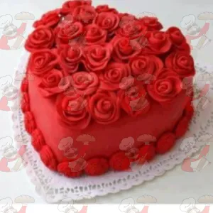 Red Rose Heart cake