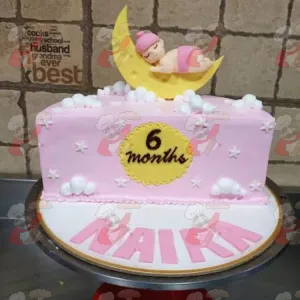 Pink theme baby cake