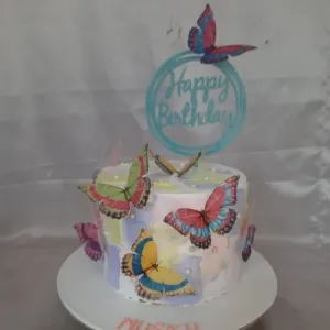 Colorful butterfly cake 