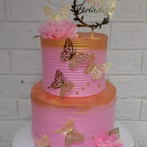 Pink golden Butterfly 2tier