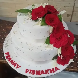 2 Tier Rose cake