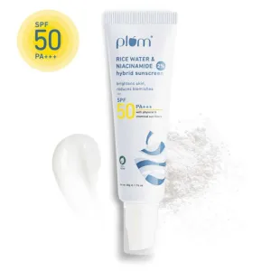 Plum Sunscreen SPF 50 Rice Water & Niacinamide, 50gram