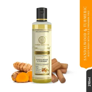 Khadi Body Wash Sandalwood and Turmeric, 210ml
