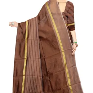 Brown silk saree