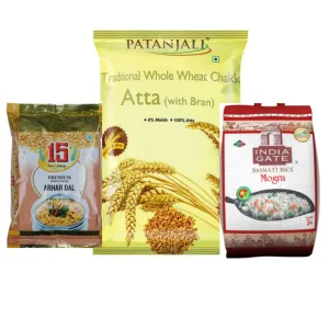 Atta, rice and dal