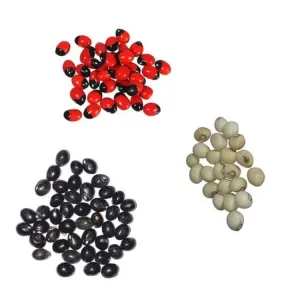 Red gunja black gunja white gunja seeds for diwali luxmi puja set of 11 seeds each 