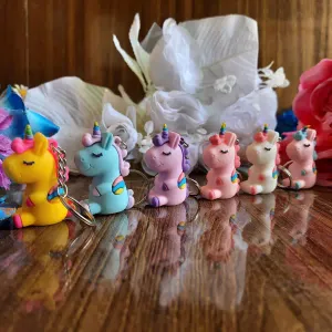 SOFT SILICON UNICORN KEY CHAIN 
