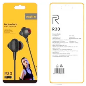 Black Realme R30 Earphone 