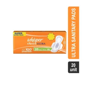 Whisper Choice Ultra Sanitary Pads Extra Large Wings (20 units) 