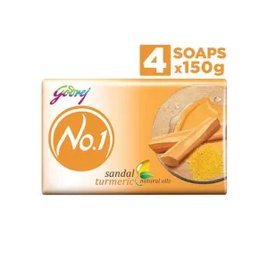 Godrej No.1 Scandal & Turmeric Soap - Buy 3 Get 1 Free (4×150g)