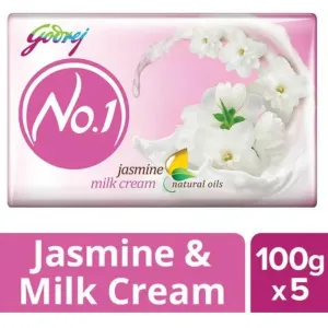 Godrej No. 1 Jasmine & Milk Soap 5×100g