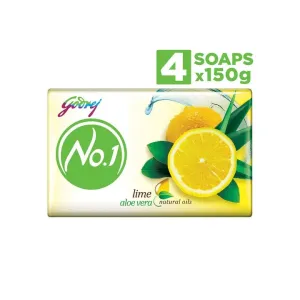 Godrej No. 1 Lime & Aloe Vera Soap - Buy 3 Get 1 Free(4×150g)