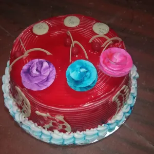 red rounded cake