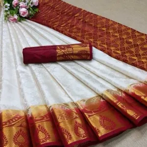 Silk saree with blouse piece 