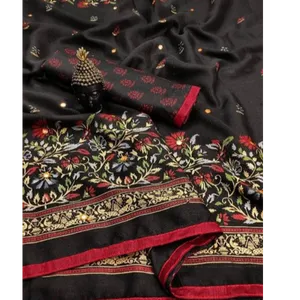 Beautiful Jute Cotton Saree with Blouse piece