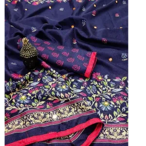 Beautiful Jute Cotton Saree with Blouse piece