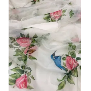New Trendy Organza Printed Saree with Blouse piece
