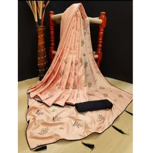 Beautiful Art Silk Saree with Blouse piece