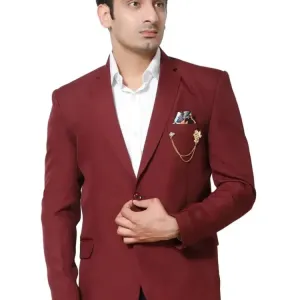 Stylish Cotton Blend Royal Yellow Solid Long Sleeves Blazer For Men