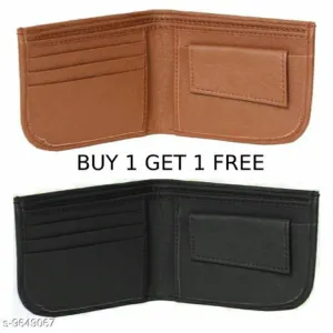 Fashlook Buy 1 Get 1 Free Tan & Black Cruve Wallet 