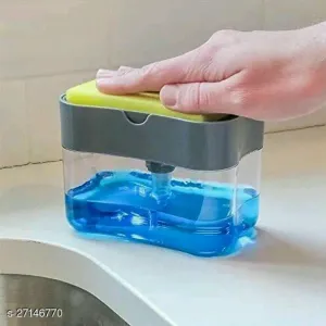 Soap Pump Dispenser and Sponge Holder With 1 Cleaning Sponges For  Kitchen Sink