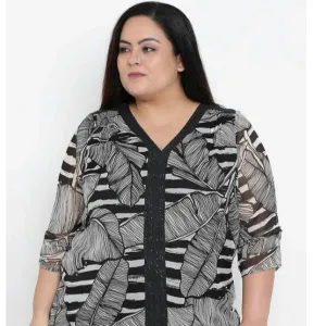 Women's Printed Multicolor Polyester Top