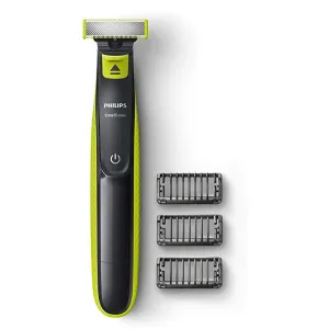 Philips QP2525/10 Cordless OneBlade Hybrid Trimmer and Shaver with 3 Trimming Combs (Lime Green)