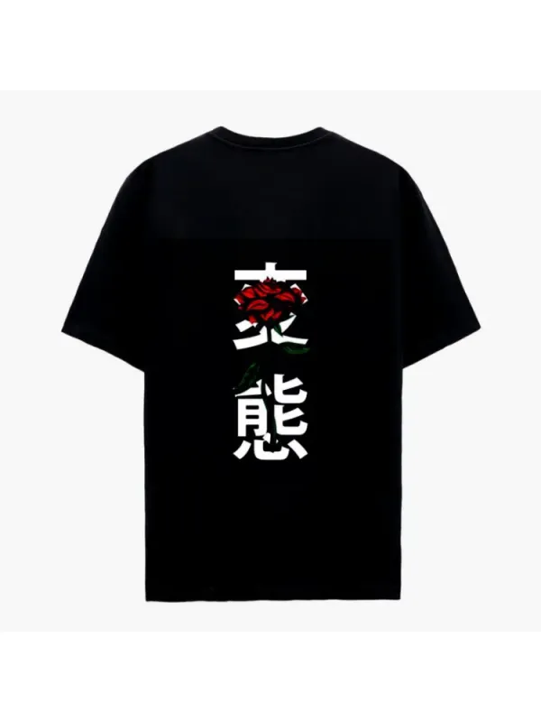 Red Flower Pure Cotton T-Shirt 