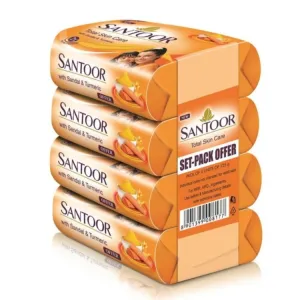 Santoor Sandal And Turmeric Soap

(Pack Of 4 Soaps 125g Each)