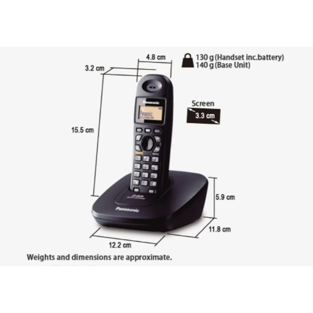 Panasonic Single Line 2.4 KX-TG3611SX Digital Cordless Phone (Black)