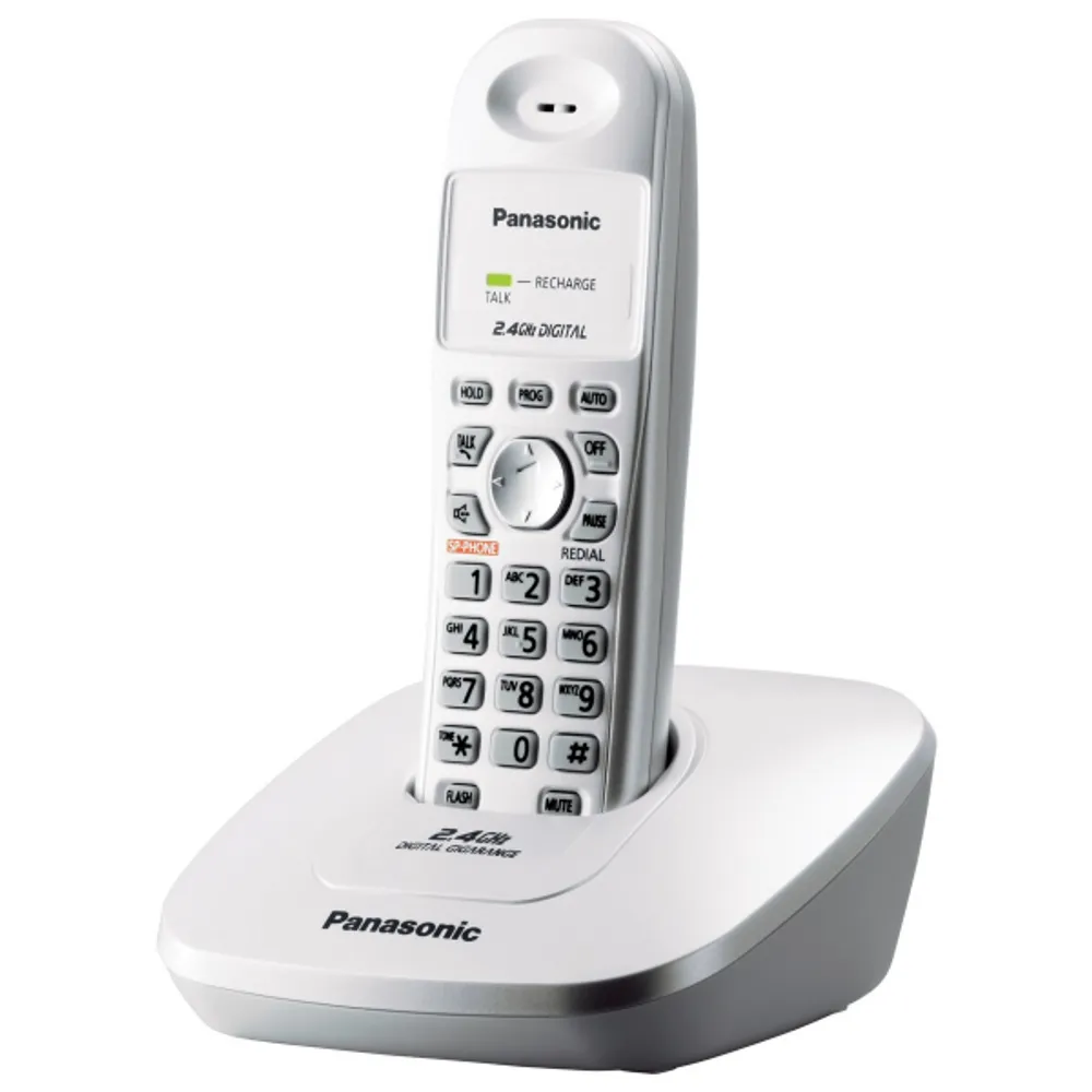 Panasonic Single Line 2.4 KX-TG3611SX Digital Cordless Phone (White)