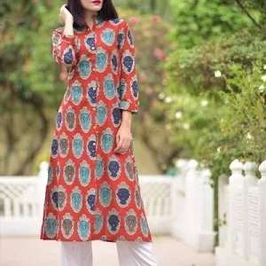 Vasavi Kalamkari Printed Plus Size Cotton