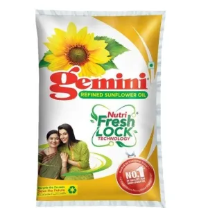 Gemini refined sunflower oil, 1 Ltr 