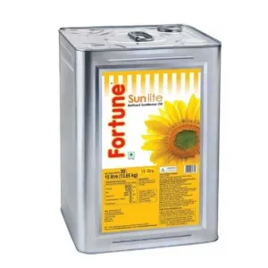 Fortune refined sunflower oil tin