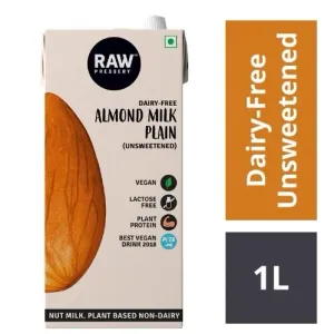 RAW, Almond Milk Plain Dairy free Unsweetened, 1 L