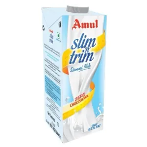 Amul Slim Milk, Skimmed Milk, 1 L