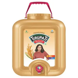 Tirupati Rice Bran Oil 15 Litre Can Fresh Date Stock 
