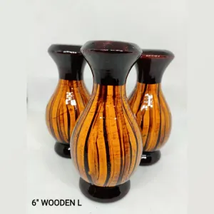 6" Wooden Flower Pot lite