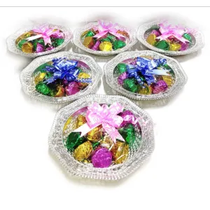 Chocolate Platter (size apx:7inch) mini fancy round trays Rs.175 each (moq:12)