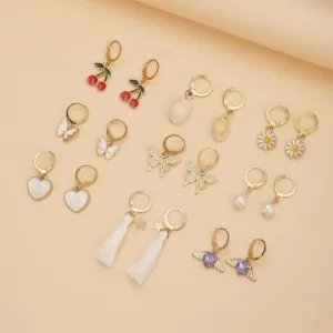 cute Huggies earring combo of 9