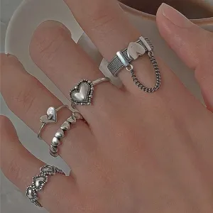 heart unisex rings combo  of 5