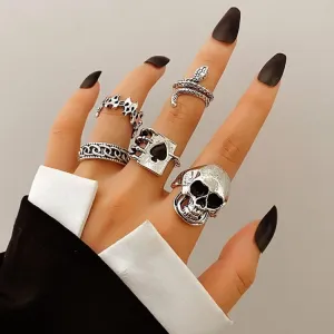 Gothic skull unisex rings (silver) 