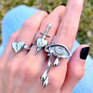 gothic unisex rings
pack of 3 cool rings