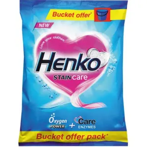 Henko Detergent Powder - Stain Care, 3 kg Get 1 kg free