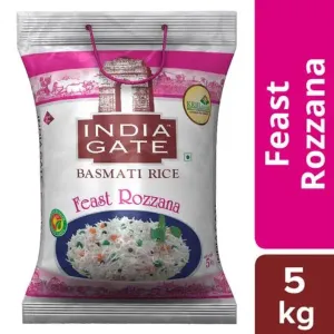 India Gate Basmati Rice/Basmati Akki - Feast Rozzana, 5 kg Pouch