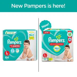 Pampers New Dry Large - 64 Diaper Pants, 64 pcs