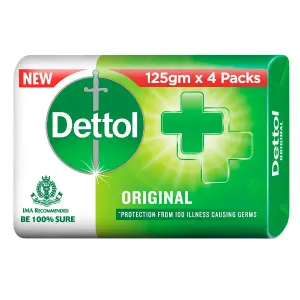Dettol Original Germ Protection Bathing Soap bar, 125gm (Pack of 4)